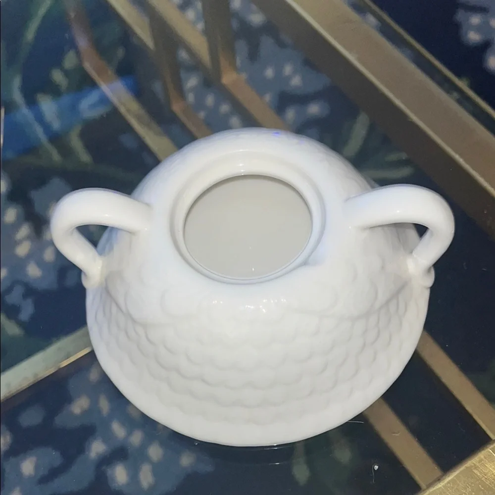 Anthropologie Balducci White Ceramic Owl Sugar Bowl